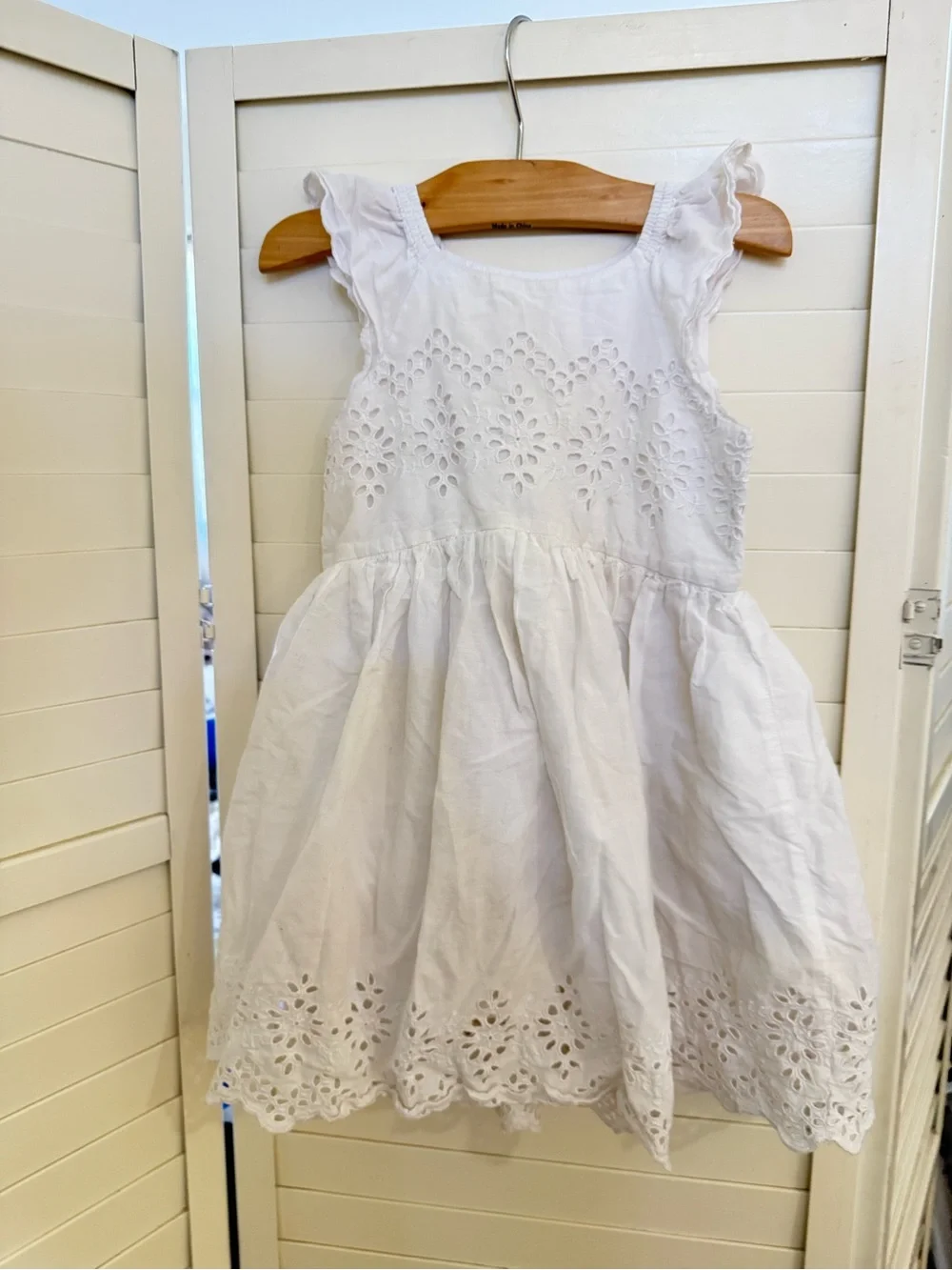 GAP White Eyelet Cotton Kids Dress - Classic Summer Style 4